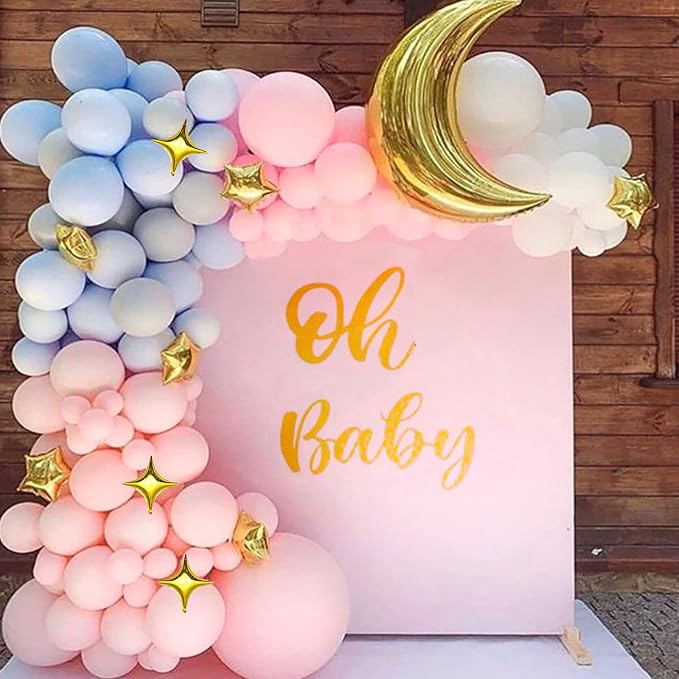 Moon and Star Balloons Gold, Star Foil Balloons Four Pointed Star Balloon | - Image 5