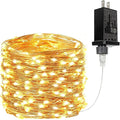 33Ft 100LED Fairy Lights Plug in, Waterproof String Lights Outdoor & Indoor 8 Modes with Timer, Christmas Light Bedroom Decor, Twinkle Light for Girl's Room Garden Christmas Decorations (Warm White)