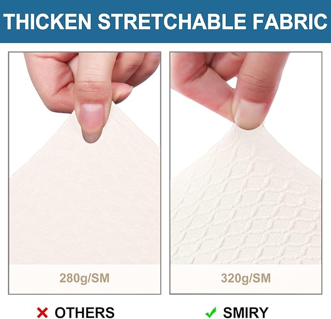 Smiry Waterproof Seat Covers for Dining Room Chairs, No Rear Covers | Stretch - Image 4