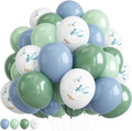 Silly Blue Bow Goose Balloons Set, 12 Inch Pastel Blue Sage Green White Goose by Paeyeq
