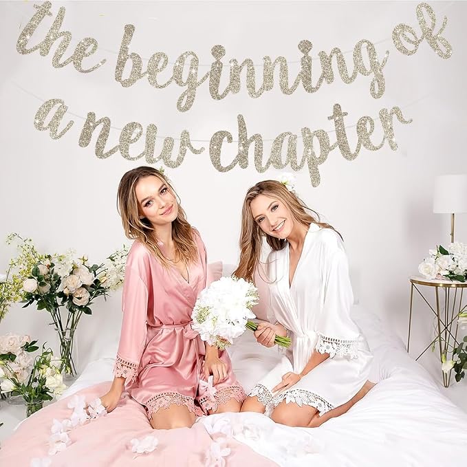 BEISHIDA Champagne Pre-Strung Glitter The Beginning of A New Chapter Banner | - Image 4