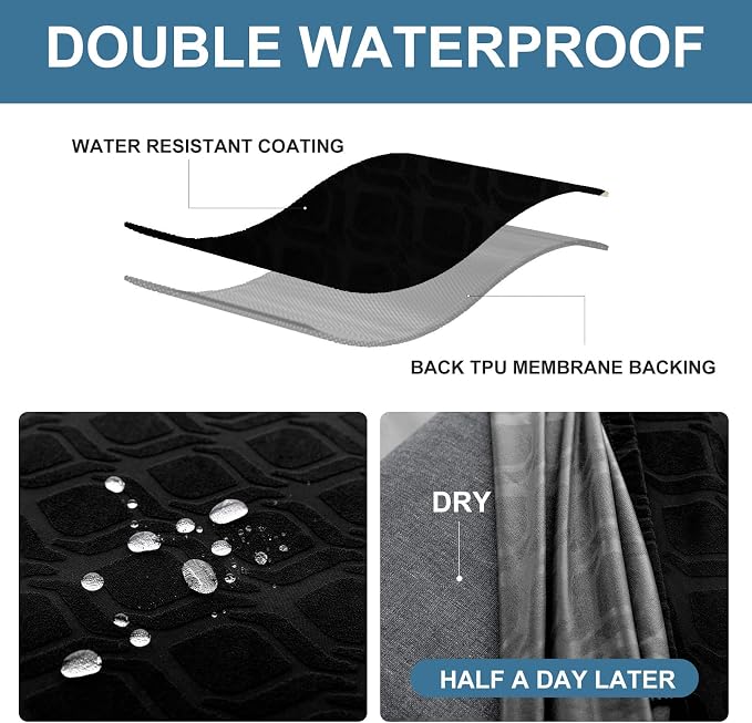 Waterproof Dining Chair Covers Set of 4 Parsons Chair Slipcovers | Double - Image 2