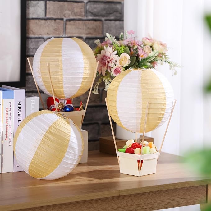 24 Set Hot Air Balloon Table Centerpieces Baby Shower Party Decoration Paper - Image 4