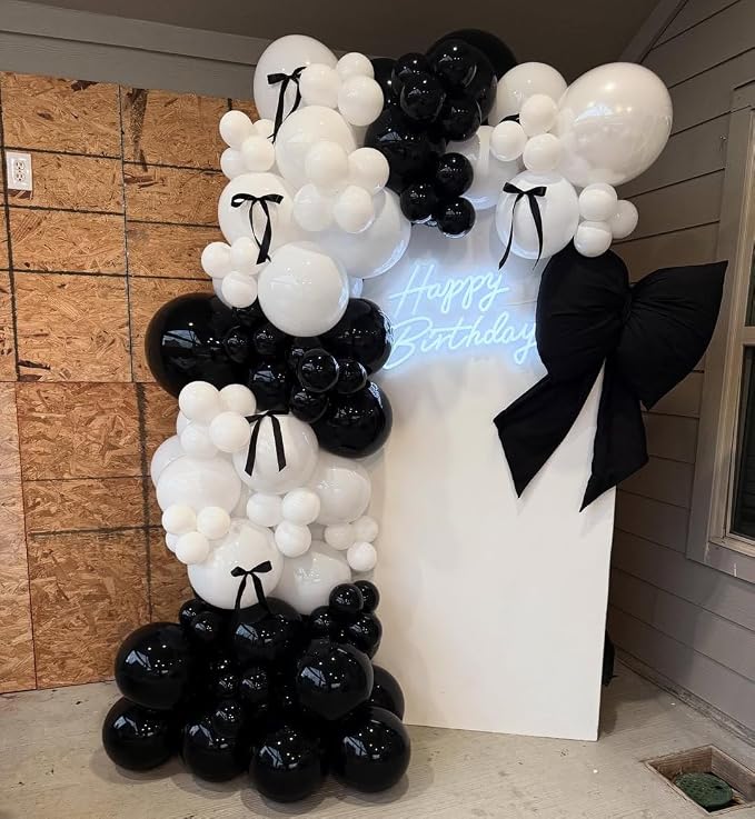 Black Bow Balloon Garland Arch Kit - Image 3