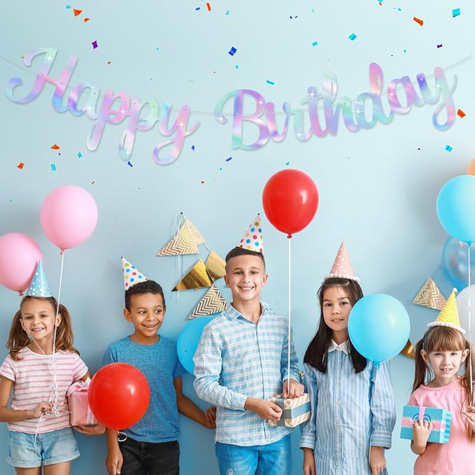 Iridescent Happy Birthday Banner - Image 7