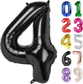 4 Balloon - Black Birthday Number Balloons, 40 Inch Decorations Men Women | by ALPHADELTAPI