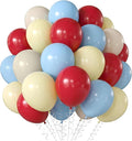 Red Blue Yellow Beige Balloons Arch 12inch Pastel Blue Yellow Red White Sand by Unknown