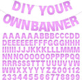 DIY Banner Kit with Letters Bright Pink Customizable Birthday Banners by mifengda