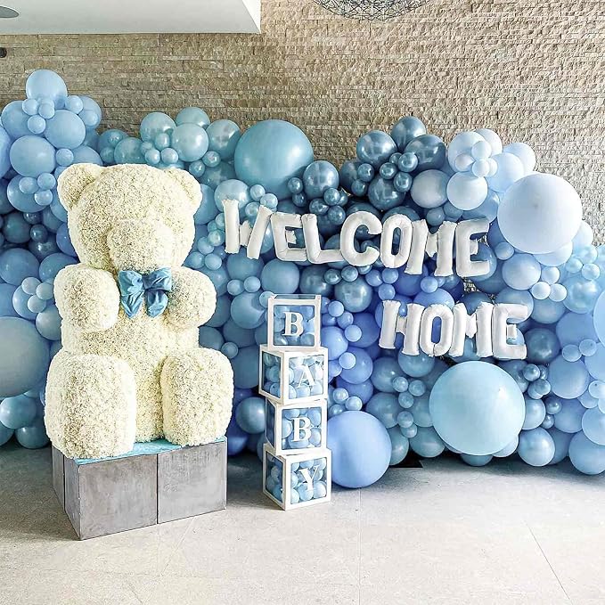 PartyWoo Pearl Light Blue Balloons 50pcs Baby Pastel Blue Color | 12 Inch - Image 4