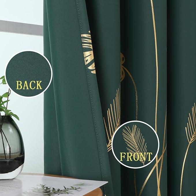 Green Blackout Curtains 63 Inches Long - Image 3