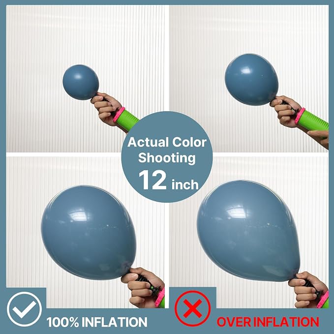 PartyWoo Slate Blue Balloons 140pcs Navy Dusty Blue Boho Neutral Color | 18 12 - Image 4
