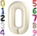 40 Inch Cream Number 0 Balloon Birthday Party Decorations by Hadoife
