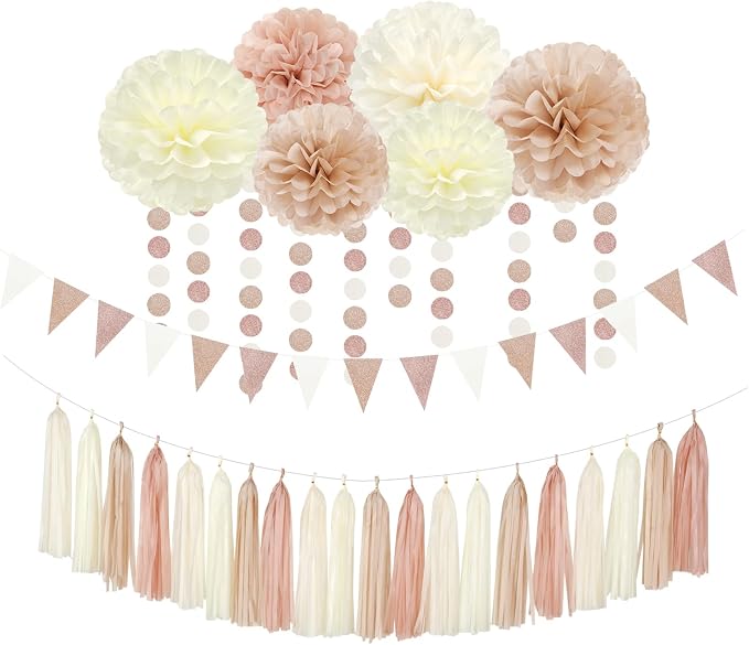 Champagne-Gold Beige Boho Baby-Shower Party-Decorations by LastingSurprise