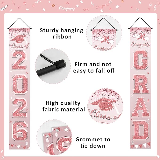 Graduation Decorations 2026 Porch Banner, Graduation Banner Class of 2026 - Image 2