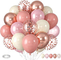Dusty Pink Balloons, Blush Pink Balloons Cream White Balloon, Pearl Light Rose by Paready