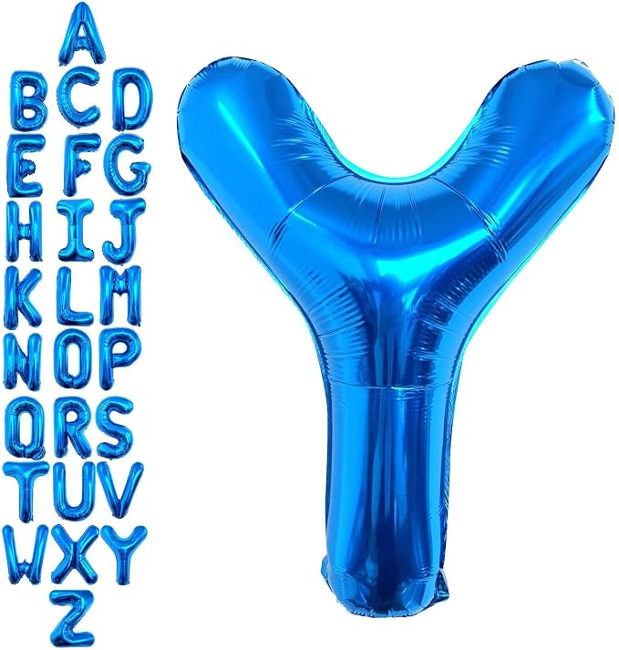 40 Inch Blue Letter Y Balloons, DIY Phrase Foil Alphabet Letter Y Balloons DIY by LHOAVWE
