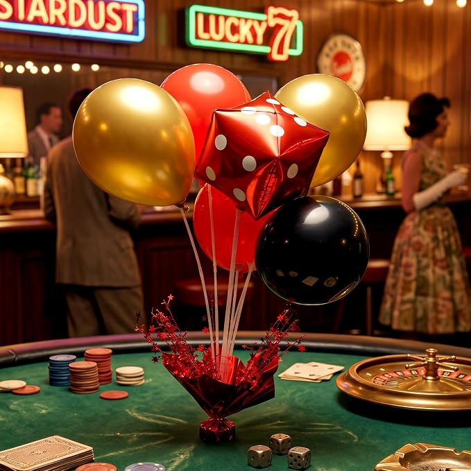 Civaner Casino Party Balloons Stand Kit 6 Sets, and Yellow - Image 4