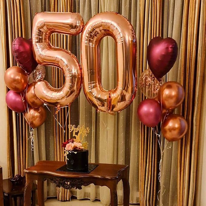 40 Inch Rose Gold 60 Number Balloons Giant Jumbo Huge 60 Foil Mylar Helium - Image 6