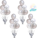 4 Set Silver Table Balloons Centerpiece Stand Kit by Suppromo