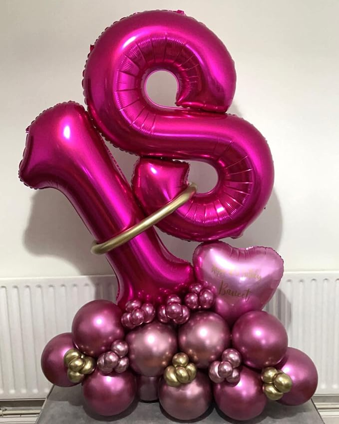40 Inch Hot Pink 22 Balloons Giant Number 22 Balloons Hot Pink 22 Birthday - Image 7