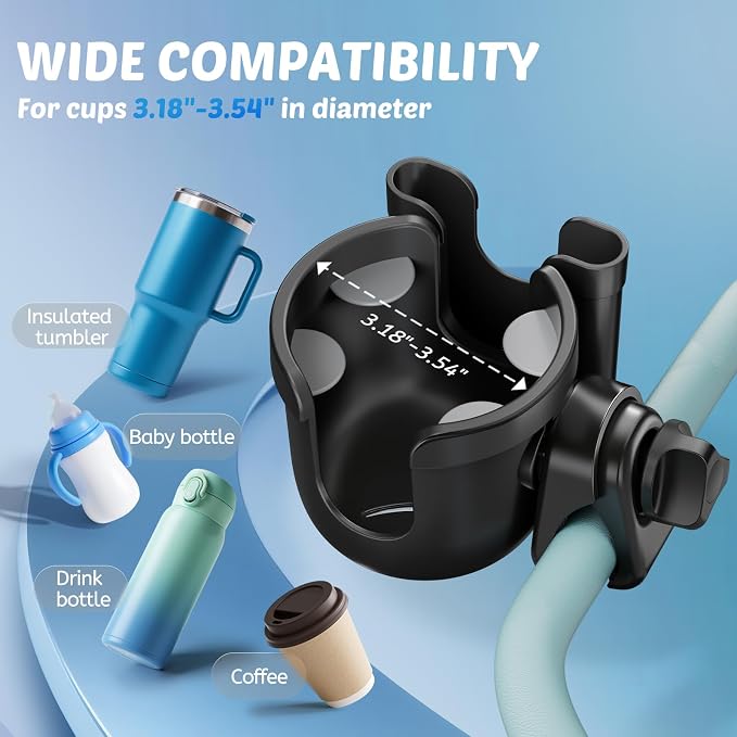 2 Pack Cup Holder for Walker: Stroller Cup Holder - Image 3