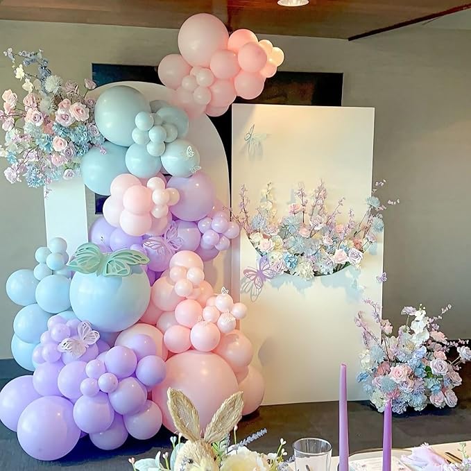 Pastel Balloons 12INCH Macaron Pink Blue Purple Yellow Light Rainbow Latex - Image 5