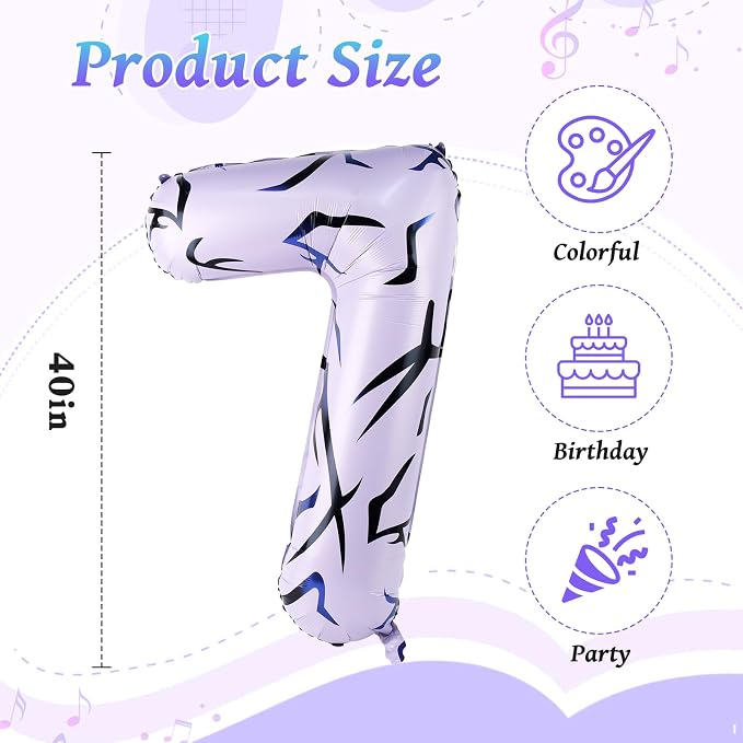 40 Inch Kpop Theme Number 7 Balloon, Birthday Party Decorations - Image 2