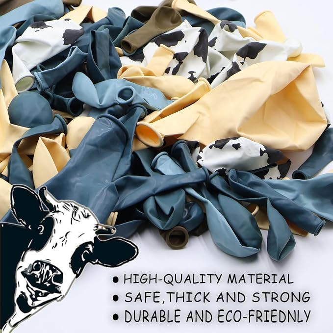 153 PCS Dusty Blue Cow Balloon Arch Garland Kit – Dusty Blue, Pastel Blue - Image 7
