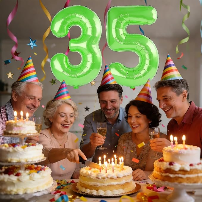 40 Inch Number 35 Balloons for 35th Birthday Party Decorations, 0-100 Fruit - Image 2