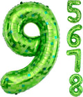 40 Inch Giant Green Pixel Miner Theme Number Balloons 40 Inch Foil Party by AXBMM