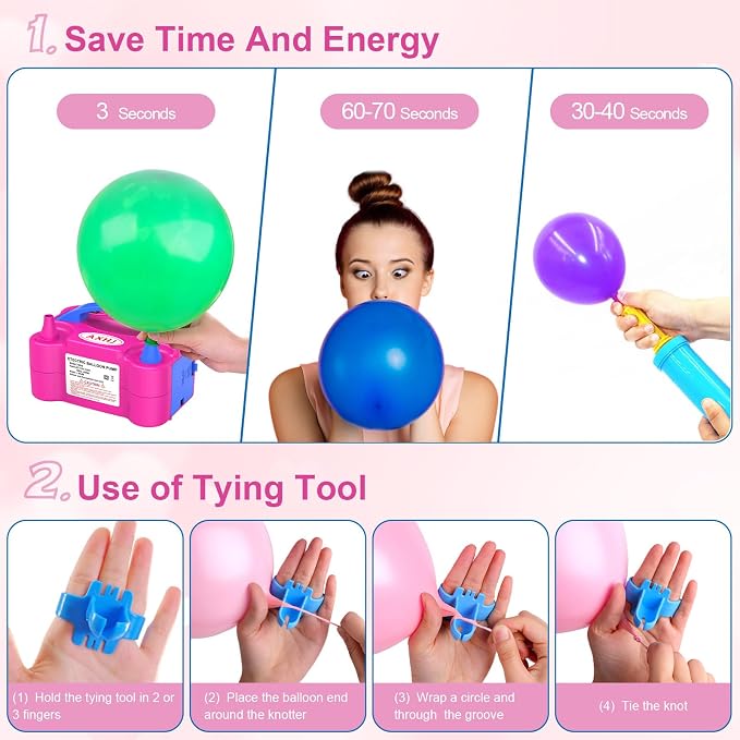 AXHJ Balloon Pump Electric Air Pumps, Electric Air Balloon Pump, Balloon - Image 4