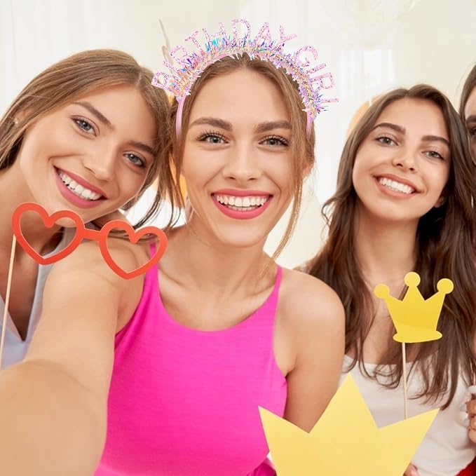 CIEHER Birthday Girl Headband Birthday Crown - Image 2