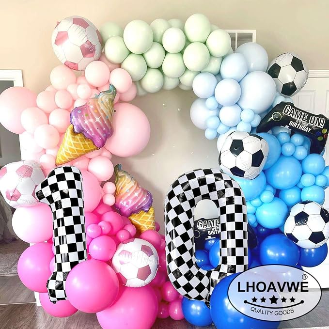 LHOAVWE Number 11 Checkered Balloons 40 Inch Giant Race Car Checkered 11 Number - Image 3