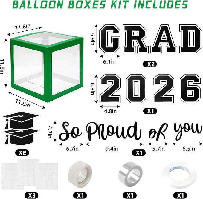Graduation Decorations 2026 Graduation Party Decorations Set of 4 Boxes - Image 2