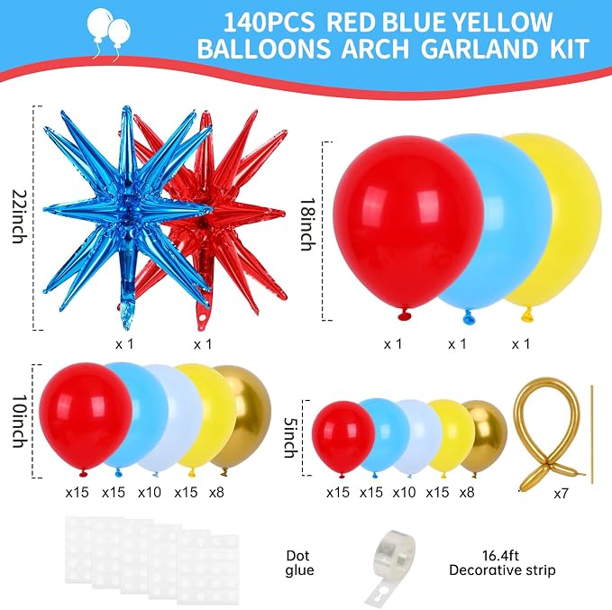RUBFAC Carnival Balloons Garland Arch Kit, Canival Circus Balloons - Image 2