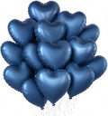 TONIFUL 15 Pack 18 Inch Dusty Blue Heart Foil Balloons – Matte Blue Mylar Heart by TONIFUL