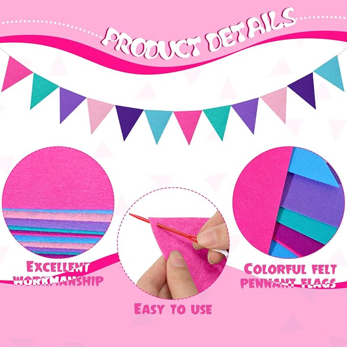 Irenare 9.8 ft Pom Pom Garland for Classroom Felt Rainbow Garland Back to - Image 4