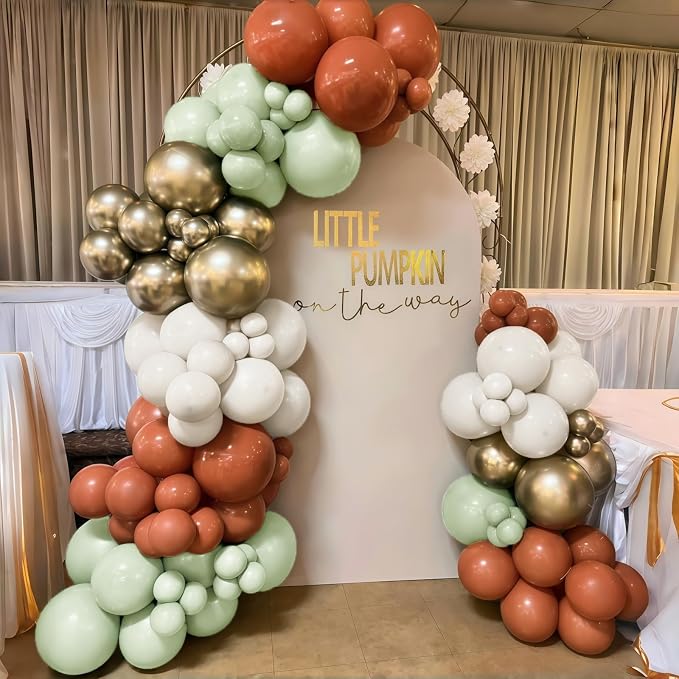 Fall Balloons Set, 12 Inch Thanksgiving Balloons, Retro Burnt Terracotta Rust - Image 4