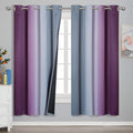 Ombre Grey and Purple Blackout Curtains 72 Inch Length 2 Panels, Full Room by ESTELARTEXTILER
