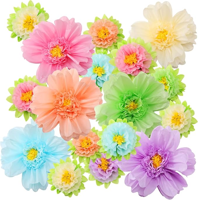 TaoBary Large Colorful Tissue Paper Flowers Giant Fiesta Paper Pom Poms by TaoBary