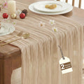 IVAPUPU 2 Pcs Cheesecloth Table Runner - 10ft Nude Boho Gauze Cheese Cloth by IVAPUPU