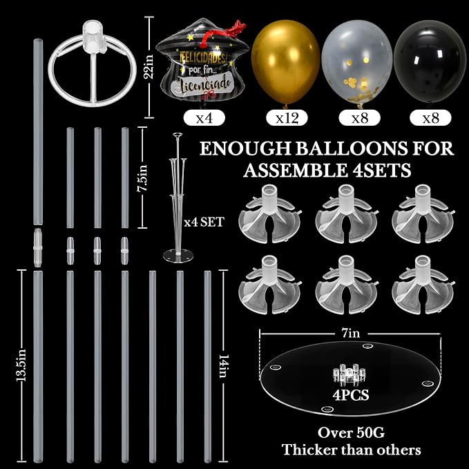 Gejoy 36 Pcs 12" Graduation Balloons Decorations Centerpieces - Image 2
