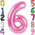 40 Inch Pink Number 6 Balloon Birthday Party Decorations by Hadoife