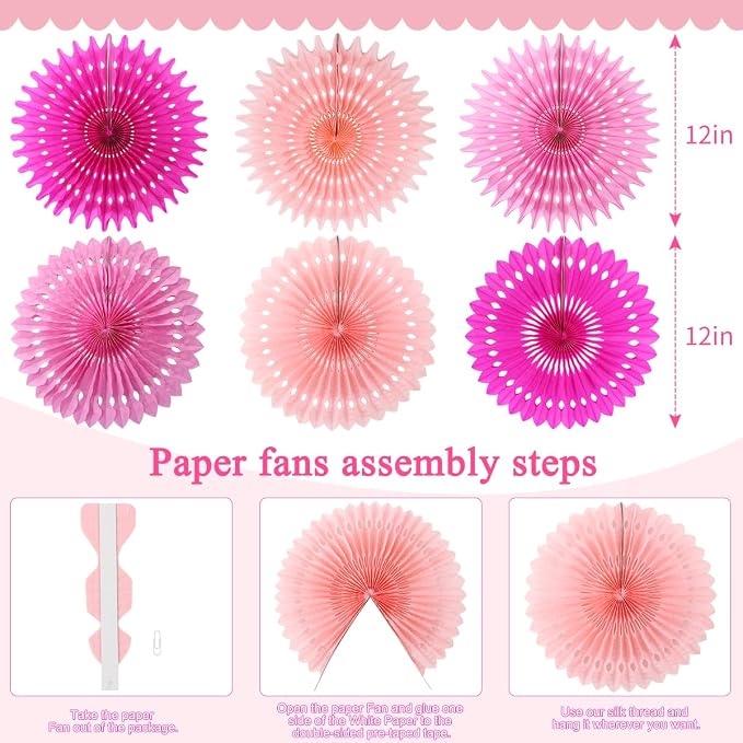 zilue Paper Fans Party Decorations Paper Flowers Decorations - Image 3