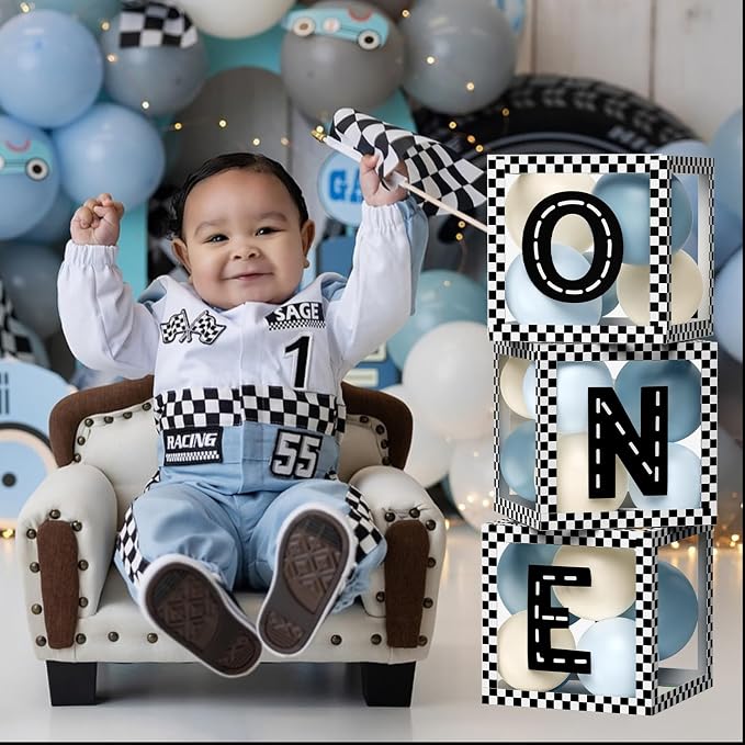 Fast ONE Birthday Decorations for Boys, Race Car ONE Boxes - Image 4