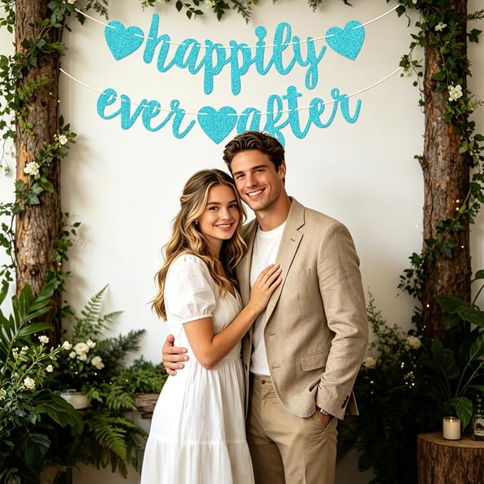Happily Ever After Glitter Bunting Banner, Engagement, Bridal Shower, Wedding - Image 9