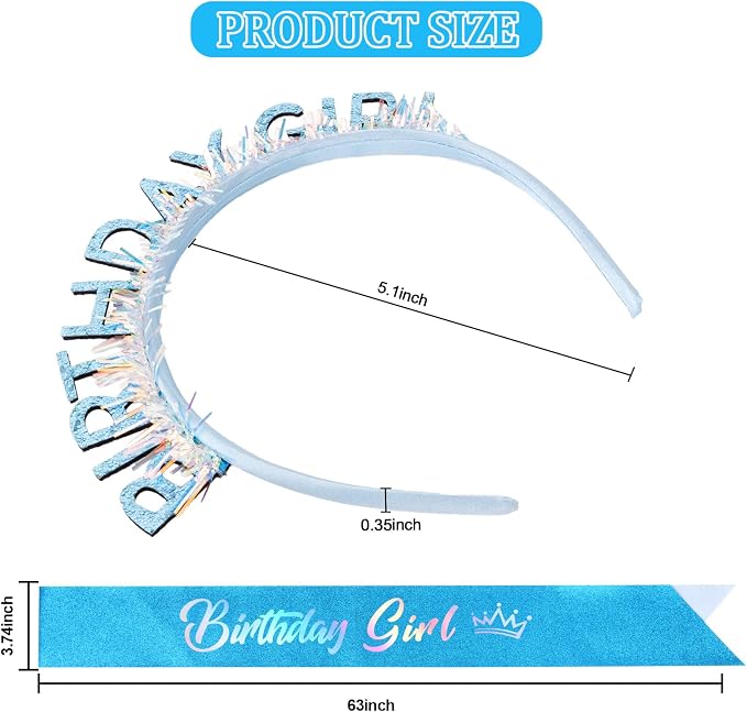 CIEHER Birthday Girl Headband Birthday Crown - Image 6