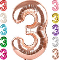 3 Balloon Numbers Birthday Decorations, 40In Rose Gold Balloons by Mluchee