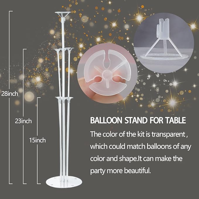 4 Sets Balloon Stands Kit for Table Purple Gold Balloons Holder Sticks - Image 7