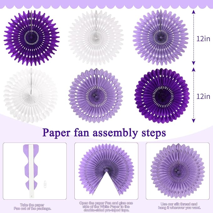 zilue Paper Fans Party Decorations Paper Flowers Decorations - Image 3